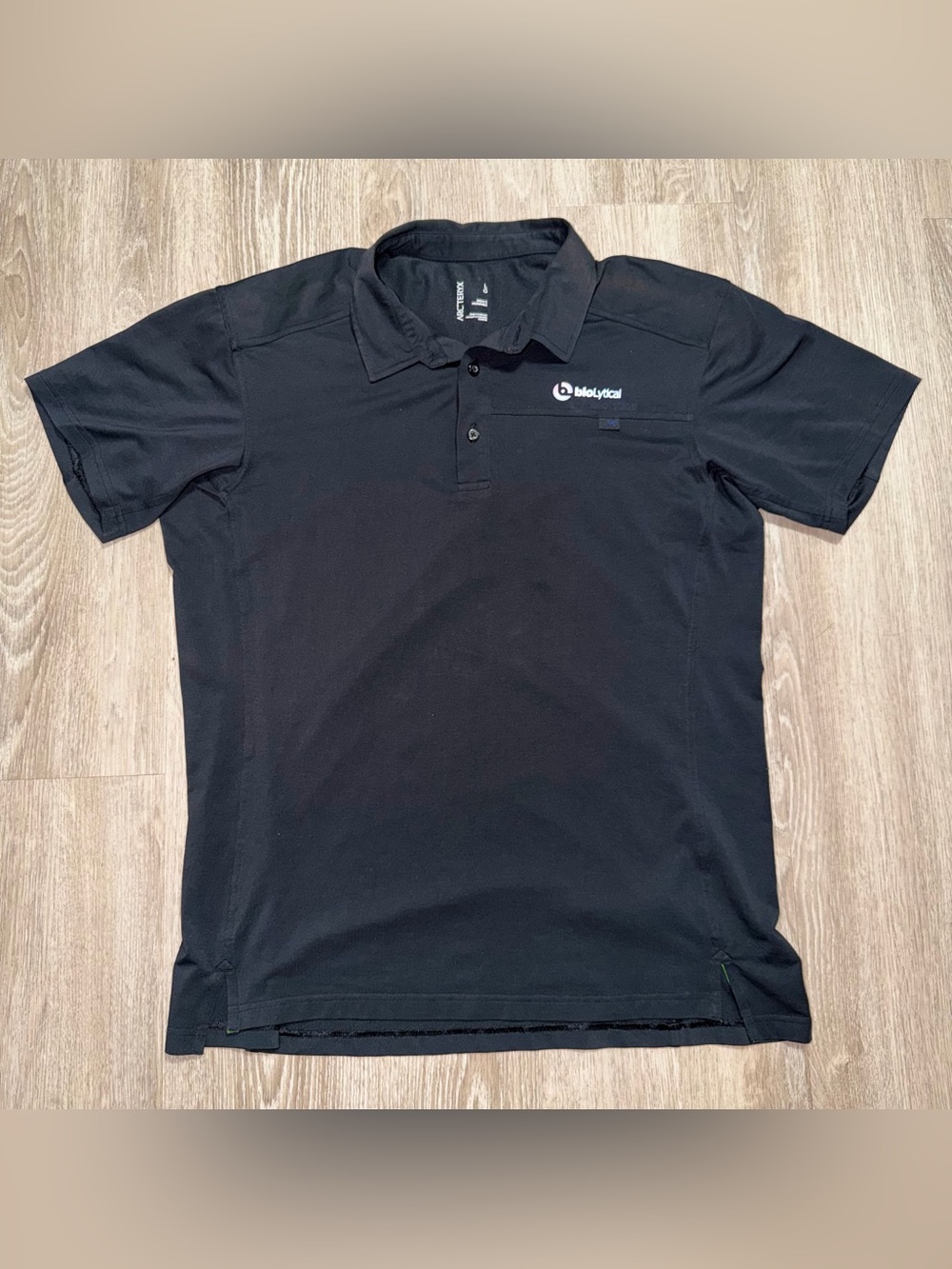 Arc’teryx Men’s Polo Shirt Size L Black Short Sleeve Stretch Cotton Blend